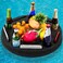 Qinyoung Large Floating Drink Holder Black Floating Refreshment Table Tray 5 Compartment Versatile and Portable Floating Pool Tray for Swimming Pool Accessories Hot Tub Beach and Party Decor