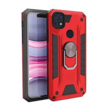 DAMONDY for ZTE Z6250 Case,Zmax 10 Cases,Military Grade Shock Protective Kickstand 360 Ring Holder Defender Hybrid Hard Back Phone Cover for ZTE-Z6250 -Red