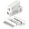 Domino Game Set of 28   Professional Double 6s   Multi-use Box   Trays to Stand Tiles   by ADesign+ (White Platic)