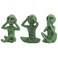 CHBDJY Three Wise Alien Statue, Hear No Evil See No Evil Speak No Evil Alien Statue, Sci-fi Outer Space UFO Alien Figure, 3pcs, Home Outdoor Decor Sculpture, Halloween Decor (Green Aliens)