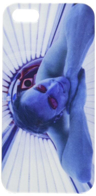 Man with sunglasses on tanning bed in solarium cell phone cover case iPhone5