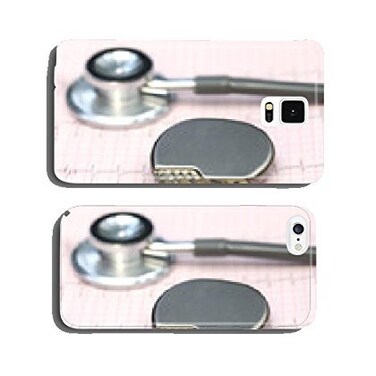 Electrocardiograph with stethoscope and pacemaker cell phone cover case Samsung S5
