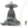 HOMSFOU Mini Fisherman Figurine Miniature Resin Fisherman Bonsai Statue Chinese Sitting Fishing Ornament for Fish Tank Fairy Garden Micro Landscape Sand Fairy