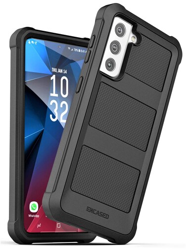 ENCASED Falcon-Series for Samsung Galaxy S21 Case - Heavy Duty Protective Full Body Phone Cover (Matte Black)