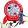 6.6FT Giant Kick Darts Games, Red Jumbo Outdoor Soccer Target Dartboard with Soccer Balls and Air Pump, for Outdoor Games,Yard Lawn Family Kids Adults Big Inflatable Games, Yard Games