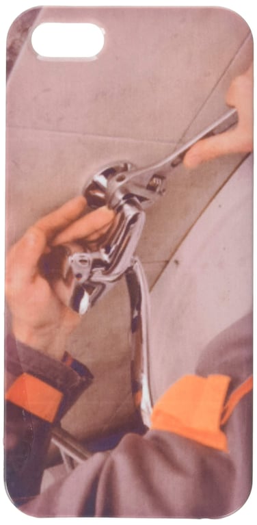 Plumber hands fixing water tap with spanner, faucet and tool cell phone cover case iPhone5