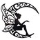 YO-yiHHG Metal Wall Art, Iron Art Fairy And Moon Wall Decor Metal Fairy Hanging Statue For Bedroom Living Room Kitchen (A)