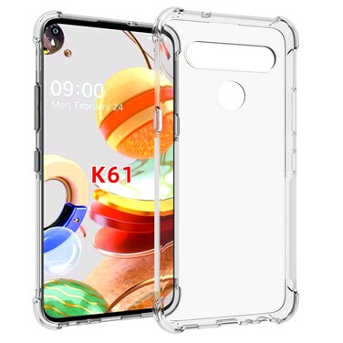 USTIYA Case for LG Q61 Case / K61 Clear TPU Four Corners Protective Cover Transparent Soft funda