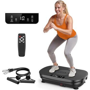 FEIERDUN Vibration Plate Exercise Machine, Vibration Plate for Lymphatic Drainage, Power Plate Vibration Platform for Weight Loss, Toning &amp; Wellness-Black