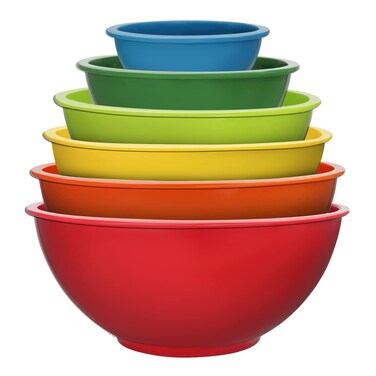 ATRDTO Classic Mixing Bowl Set, Microwave and Dishwasher Safe,Ideal for Baking, Prepping, Cooking and Serving Food (Set of 6)