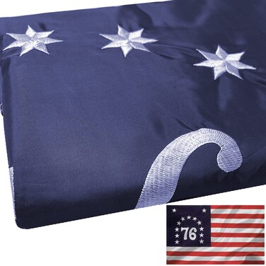 1776 Bennington Flag Embroidered 3x5 Outdoor Double Sided Heavy Duty 76 American Revolution Flags Banner for Outside 3ply Embroidered with 2 Brass Grommets Vivid Colors Waterproof