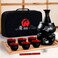 Japanese Sake Set with Warmer   11 pc   6 sake cups only   non electric sake warmer   sake bottle   candles   lighter   bamboo sake flight tray for sake cup set   bomb gift kit for chinese sake set