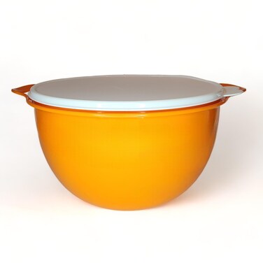 Tupperware Thatsa Mega Bowl Mixing Bowl 42 Cups 10L Bright Orange with White Seal