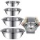 Ziliny Set of 4 Large Mixing Bowls Set Stainless Steel 4, 8, 13 and 16 Quart Oversized Extra Large Steel Mixing Bowl for Home Commercial Cooking, Baking Serving, Food Prep and Salad Prep