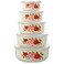 DOITOOL 5pcs Enamel Covered Bowl Food Containers Soup Bowls with Lids Containers for Food Fruits Salad Bowl Food Prep Bowls Rice Bowl Metal Bowls with Lids Metal Mixing Bowls with Lids Egg