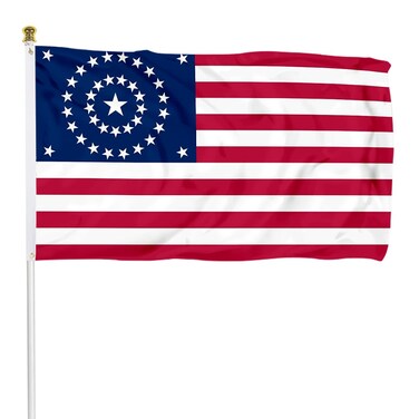 Fyon US 38 Star Flag Concentric Circles Flag Indoor and outdoor banner (3x5ft)
