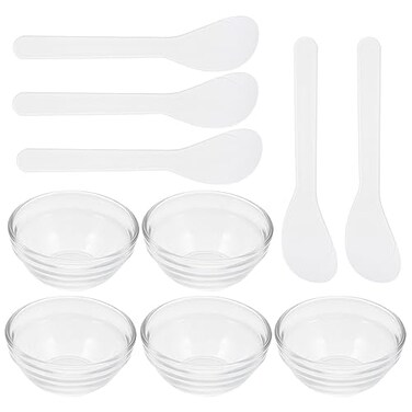 Beaupretty Esthetician Bowl Set Glass Facial Mask Making Bowl Spa Diy Mixing Stirring Bowls Accessory With Stick Spatula