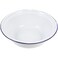 Ciieeo Enamel Bowl Vintage Enamel Basin Large Enamel Mixing Bowl White Enamelware with Blue Rim Metal Nesting Food Bowl Deep Round Tray Retro Enameled Noddle Bowl 22cm