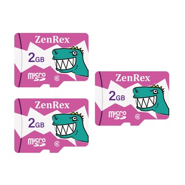 ZenRex 2GB Pack of 1, 3 Count Micro SD C6 Memory Card for Camera Tablet Smartphone with Adapter