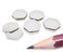 ChangThai Design Very Tiny &frac34; Inch Diameter White Hexagonal Ceramic Plate 10 Pieces Set - Miniature Tableware Tray Bowl Crockery Cutlery Kitchenware Handmade Mini Porcelain Decorative Collectible Gifts