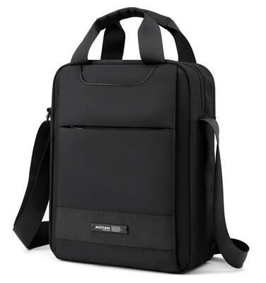 zhongningyifeng Men's Messenger Bag Nylon Shoulder Bag A4 Business Waterproof Casual Black Crossbody Bag for Work Travel Outdoor