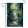 ShineSnow Fantasy Landscape Fairy Tale Forest Tree Flowers Door Garden Yard Flag 12"x 18" Double Sided Polyester Welcome House Flag Banners for Patio Lawn Outdoor Home Decor