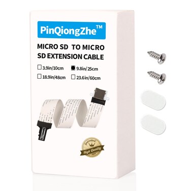 PinQiongZhe Micro SD Card Extension Cable with Built-in Capacitive Resistor Screw Holes(9.8in/25cm)