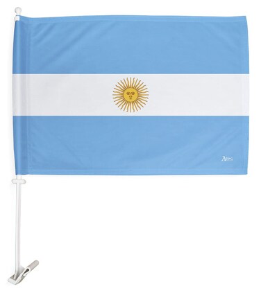 Copa America 2024 World Cup 2026 Argentine Car Flag Bandera Para Carros De Argentina Auto Decorations Window Clip Pole Accessories FIFA Sports Fans Outdoor Football Soccer Argentinian Gift Made In USA