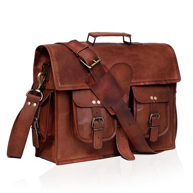 Leather Laptop Messenger Bag Best Computer Satchel Handmade Bags for Men and Women Office Crossbody Bag College Bag Mens Travel Bag Vintage Briefcase Bag