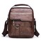 Henmifyer Small Leather Messenger Shoulder Crossbody Bag for Mens Travel Office Business Adjustable Strap (Dark Brown)