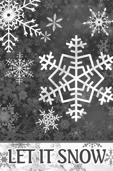 Texupday Let It Snow Winter Gray Snowflakes Decoration Vertical Garden Flag Holiday Farmhouse Party Outdoor Yard Banner 12" x 18