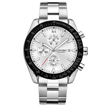 Menton Ezil Men's Watch Elegant Wrist Watch for Men Stainless Steel Band Mineral Glass Waterproof Classic Dress Watch Idea Gift for Men(Silver Black)