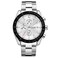 Menton Ezil Men's Watch Elegant Wrist Watch for Men Stainless Steel Band Mineral Glass Waterproof Classic Dress Watch Idea Gift for Men(Silver Black)