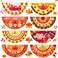 8 Pcs Thanksgiving Fall Bunting Flag for Outdoor Porch Party Decor Pumpkin Turkey Pleated Hanging Fan Flag with Canvas Header and Metal Grommet Half Halloween Fan Banner, 1.5 x 3 Feet (Pumpkin Style)