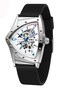 FANMIS Men's Sport Style Watches Transparent Mechanical Triangle Skeleton Silicone Automatic Wristwatch (White)
