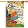 Baccessor Thanksgiving House Flags 28x40 Inch, Give Thanks with a Grateful Heart Double Sided Burlap Be Thankful Turkey Fall Yard Flag Decorative for Happy Harvest Autumn Garden Outdoor Decor
