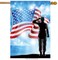 ShineSnow American Flag Veterans Day Soldier Military Garden Yard Flag 12"x 18" Double Sided, Polyester Memorial Patrotic Army 4th of July Welcome House Flag Banners for Patio Lawn Outdoor Home Decor