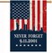 9/11 Garden Flag Never Forget September 11th Firefighter Flags Banner Outdoor Decorative Burlap Double Sided Yard Lawn Home Decor 12.5 x 18 Inch