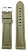 NewLife 24mm Long, Green Leather Watchband Compatible with Panerai Watch   Solid, Smooth, Medium Padded Replacement Wrist Watchstrap Bracelet that brings to Any Watch (Mens Long Length)
