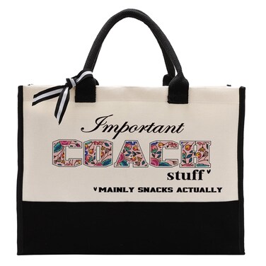 Important Coach Stuff Bag, Canvas Tote Bag for Gifting, Coach Gift Utility Tote, Shoulder Beach Bag Gift, Women Cotton Canvas Handbags, Coach Shopping Bag, Gift for Women Coach Teacher
