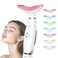 Facial and Neck Beauty Massager,7 Color Face and Neck Beauty Device with 3 Massage Modes,at Home Face Culpting Tool for Skin Care(White)