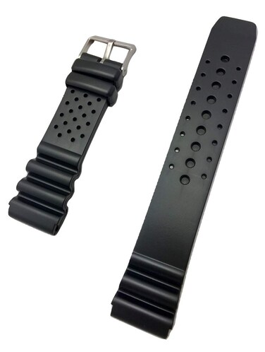 NewLife 22mm Black Rubber PVC Material Watchband   Thick, Comfortable, and Durable Replacement Wrist Watchstrap that brings to Any Watch for Men and Women