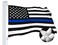 G128 Thin Blue Line Flag   2.5x4 Ft   StormFlyer Series Embroidered 220GSM Spun Polyester   Duty and Honor Flag, Embroidered Design, Indoor/Outdoor, Brass Grommets, Heavy Duty, All Weather