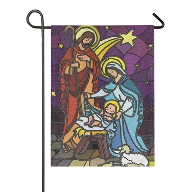 ALAZA Holy Family Religious Christmas Burlap Garden Flag Double Sided,House Yard Flags,Holiday Seasonal Outdoor Decorative Flag 28x40 Gift