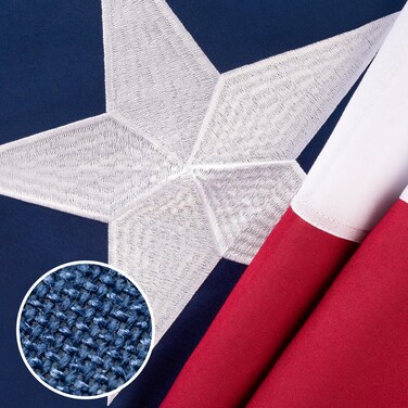 Texas Flag 5x8 ft Deluxe Super Tough Series, Heavy Duty Spun Polyester, All Weather TX Flag Made in USA High Wind with Embroidered Stars, Sewn Stripes, Durable Texas Flags Outdoor Outside