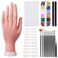 Practice Hand for Acrylic Nails,Nail Mannequin Hands for Nails Practice,Fake Nail Training Hand Manicure, Flexible Bendable Nail Hand with 100PCS Nail Tips,Painting Pen,Nail Clay and Nail Rhinestones