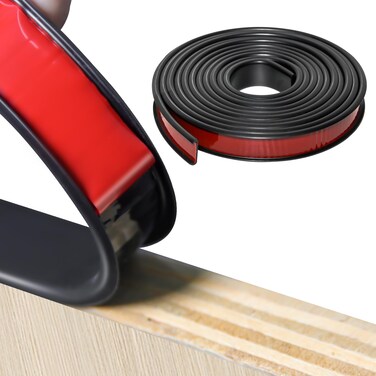 U-Shape Furniture Edge Banding, 16.4ft Self Adhesive TPE Flexible Baby Safety Edge Protector, DIY Furniture Edge Trim for Table Cabinet Furniture Restoration 20mm Black