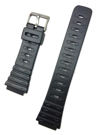 NewLife 20mm Black Rubber Watchband - Comfortable and Durable PVC Material Watchstrap