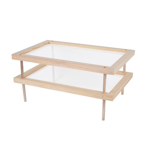 YiePhiot Herb Drying Rack, Wooden Herb Drying Rack, Herb Drying Storage with 2 layer herb drying rack for drying pasta flowers plant specimens and more