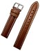 18mm Brown Genuine Leather Watchband   Center Padded Replacement Wrist Strap with Creamy White Colored Stitching that brings New Life to Any Watch (Mens Standard Length)